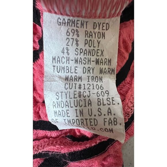 Tinanello Rare Andalucia Tunic Pink & Black Short Sleeves Size M - Picture 8 of 9